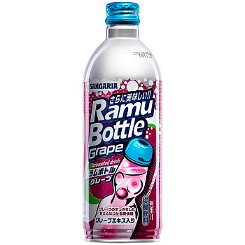 Напиток «Sangaria» Ramu Bottle Carbonated Drink Grape, Сангария Виноград, 0.5л, без газа, алюминиевая бутылка (1шт)
