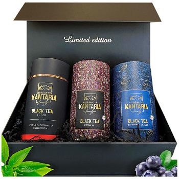 Подарочный набор «Kantaria» Egrisi, Premium, Blueberry, Кантария Эгриси, Премиум, Голубика 300гр. тубусы
