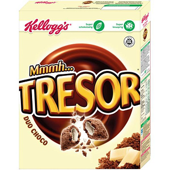 Сухой завтрак Kelloggs Tresor Duo Choco 375 гр, 7 шт/уп