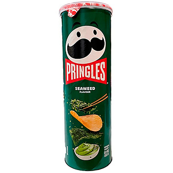 Чипсы «Pringles» Seaweed Flavour, Принглс Морская Капуста 110г, банка